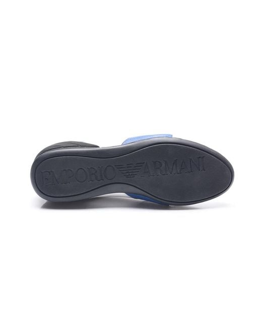 Emporio Armani Blue Logo Casual Sneakers for men