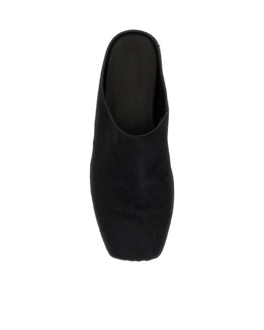 Uma Wang Black Calf Hair Slippers