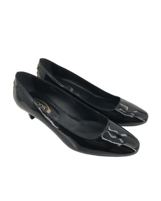 Tod's Black Logo Details Heels