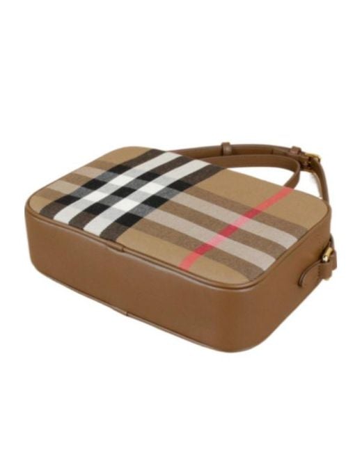 Burberry Multicolor Checked Large Camera Crossbody Bag