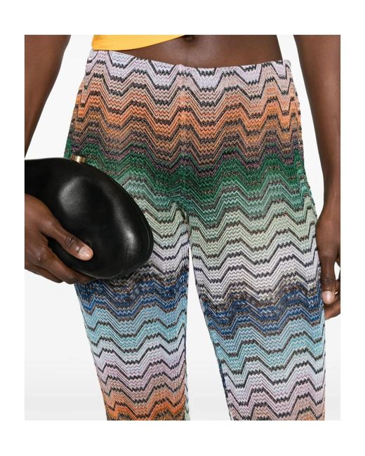 Missoni Green Zigzag-Knit Trousers