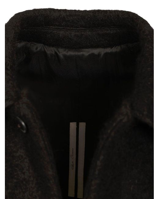 Rick Owens Black Brad Knee-Length Coat for men