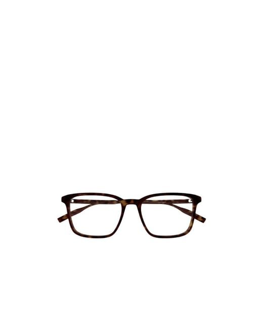 Montblanc White Eyewear Rectangular Frame Glasses for men