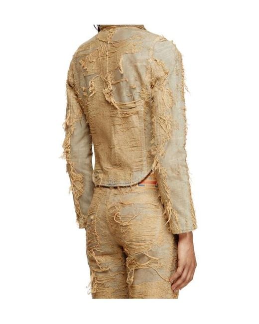 DIESEL Natural De-Nea-Fsg Slim Distressed Denim Jacket