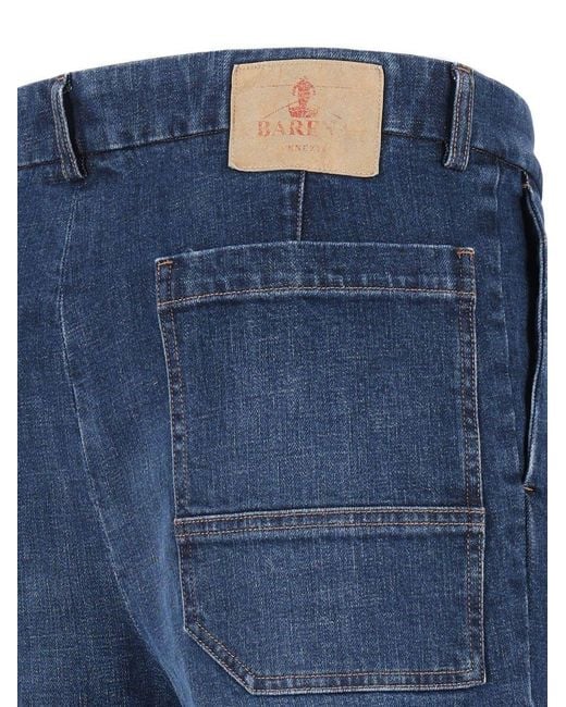 Barena Blue Mazenga Pleated Denim Pants for men