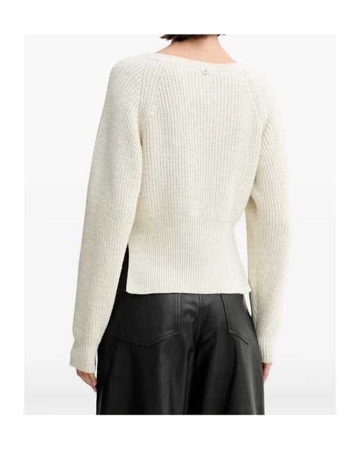 Twinset White Ribbed-Knit Jumper