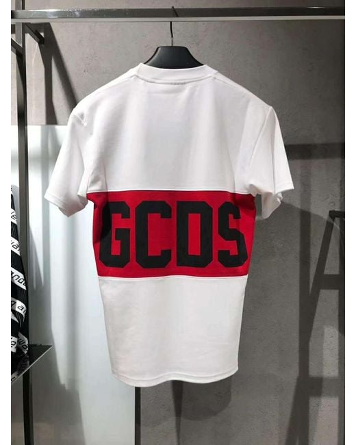 Gcds White Logo-Print T-Shirt for men