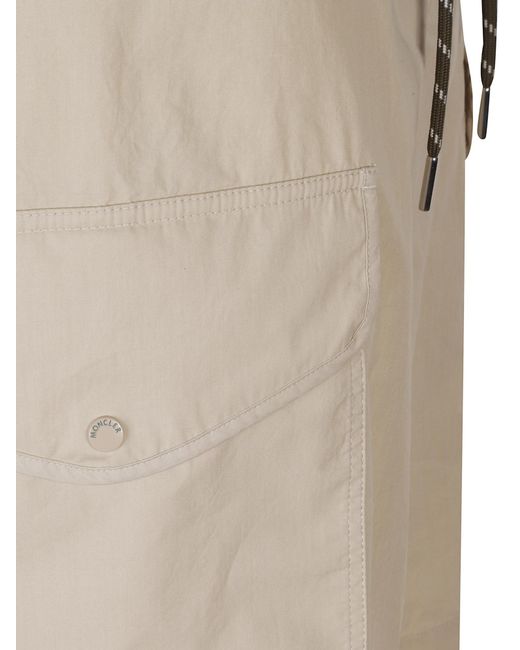 Moncler Natural Drawstring Cargo Shorts for men