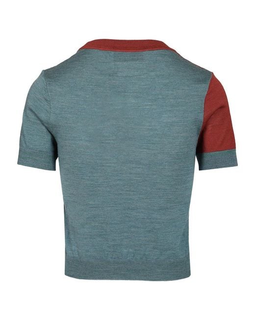 Vivienne Westwood Blue Argyle Short-Sleeve Sweater