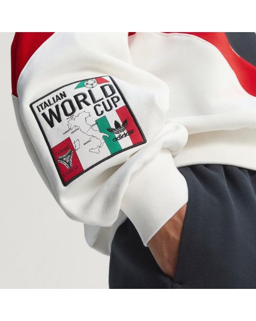 Adidas Originals White Italia Coppa Del Mundo Graphic Crew-Neck Sweatshirt