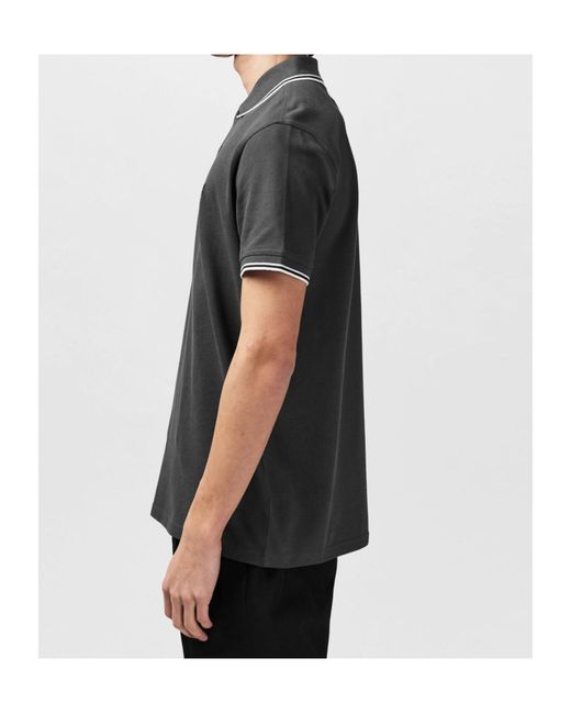 Barbour Gray Evan Tipped Short-Sleeved Polo Shirt for men