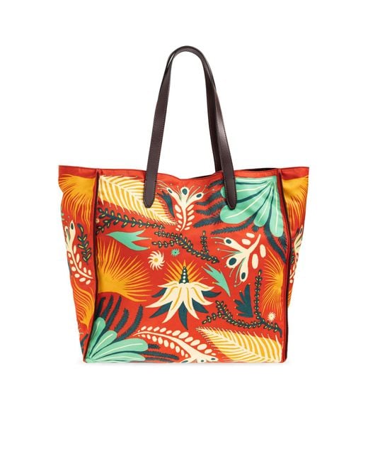 Etro Red X Tabby Booth Unfold Me Cheetah-Print Tote Bag