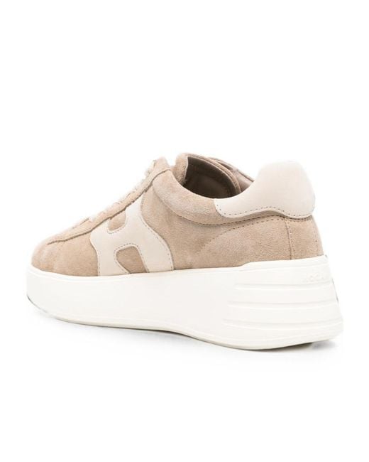 Hogan Pink Logo-Patch Platform Sneakers