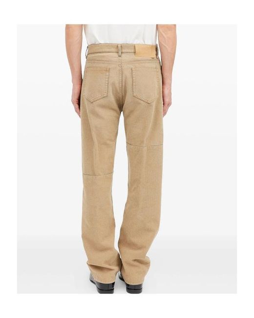 MM6 by Maison Margiela Natural Logo Patch Straight Leg Jeans for men