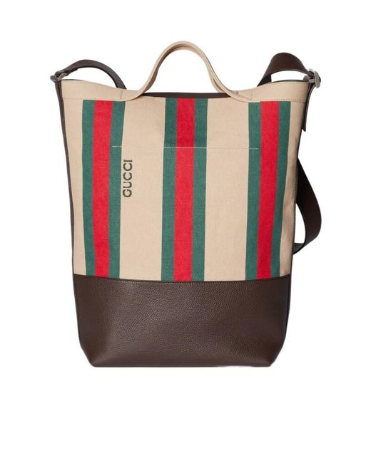Gucci Black Large Web Striped Top Handle Bag for men