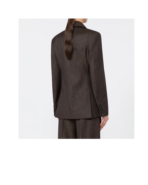 Max Mara Black Long-Sleeve Lapel Blazer