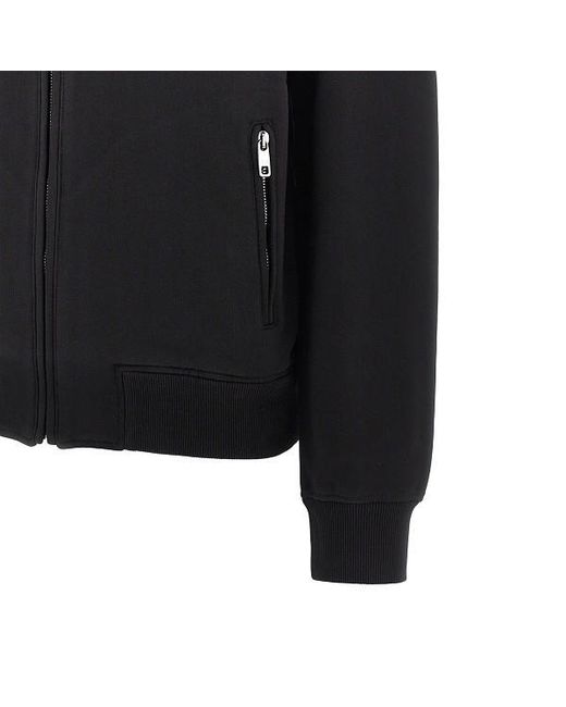 Dolce & Gabbana Black Logo Plate Drawstring Hoodie for men