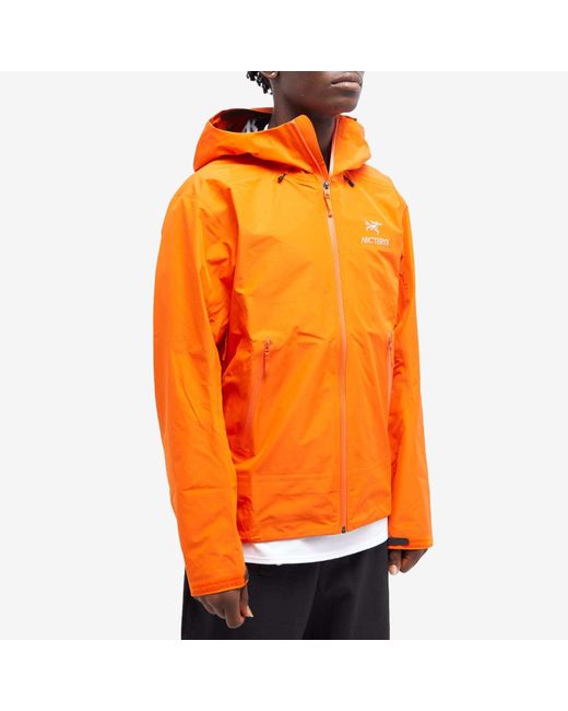 Arc'teryx Orange Logo Hooded Casual Jacket for men
