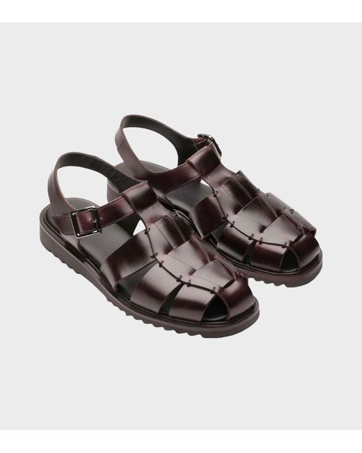 Paraboot Brown Buckle Round-Toe Sandals