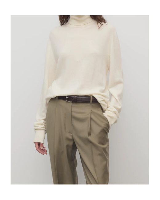 The Row White Lizzy Turtleneck Jumper