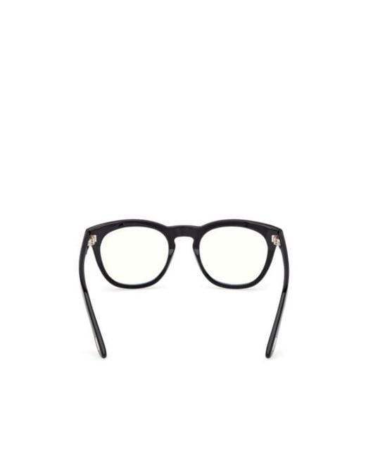 Tom Ford White Eyewear Round Frame Glasses for men