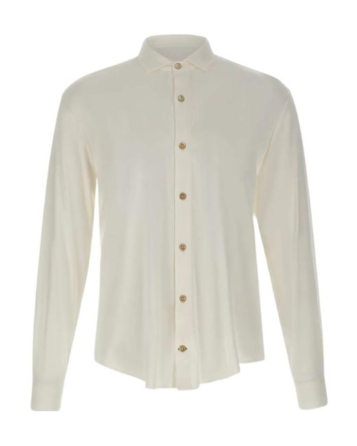 Eleventy White Classic Cotton-Blend Shirt for men