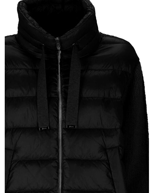 Herno Black Ultralight Knitted Resort Jacket