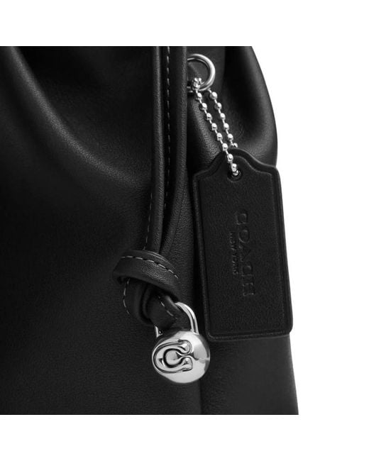 COACH Black Faye Mini Pleated Shoulder Bag