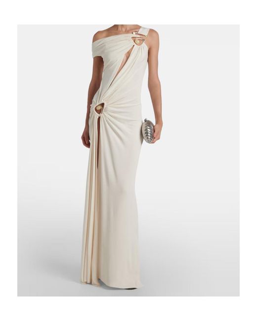 Christopher Esber White Draped Jersey Maxi Dress