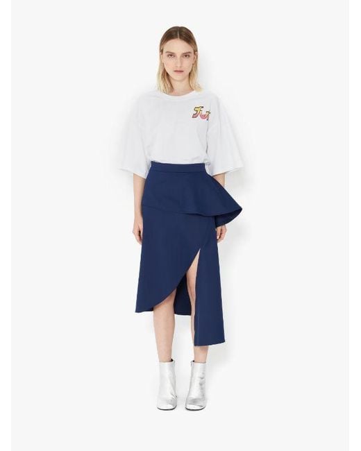 J.W. Anderson Blue Peplum-Waist Asymmetric Skirt