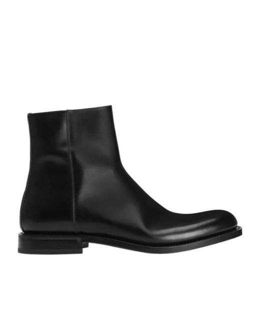 Dolce & Gabbana Black Round Toe Ankle Boots for men