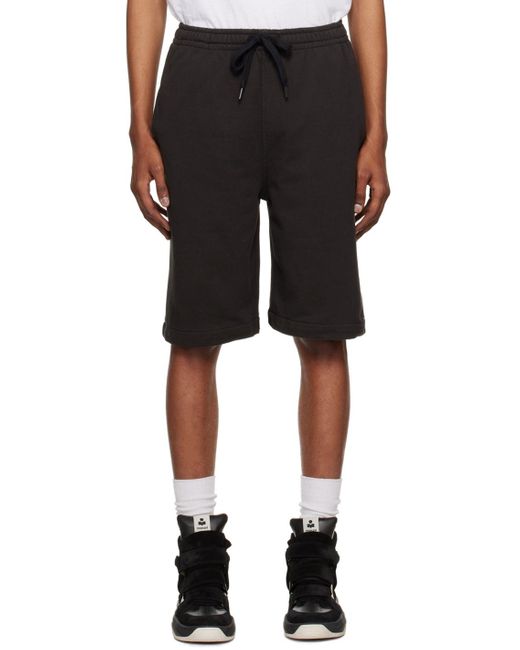 Isabel Marant Black Logo Embroidered Drawstring Shorts for men