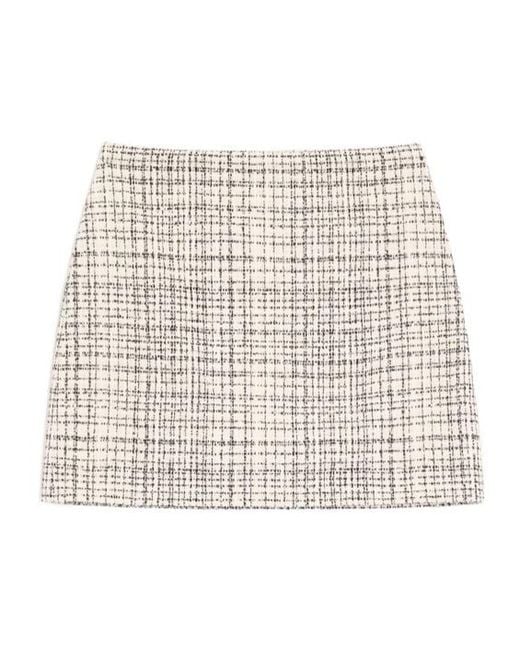 Valentino Natural Square Tweed Miniskirt