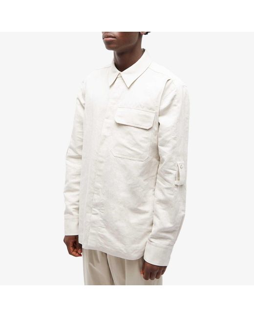 Helmut Lang White Cotton-Linen Twill Shirt for men
