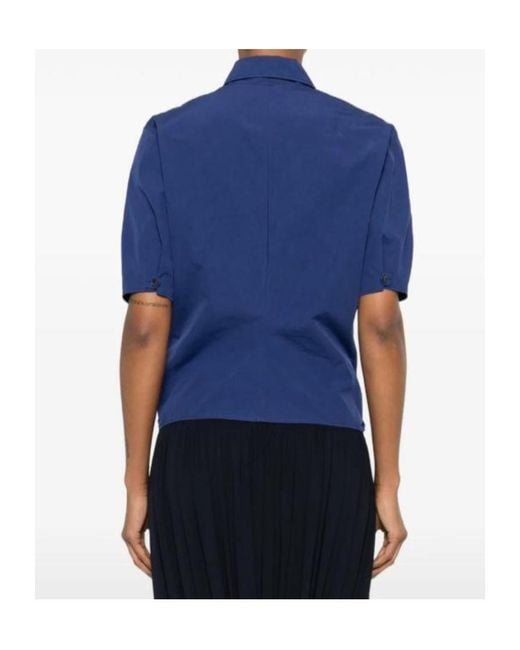 Jil Sander Blue Technical Faille Shirt