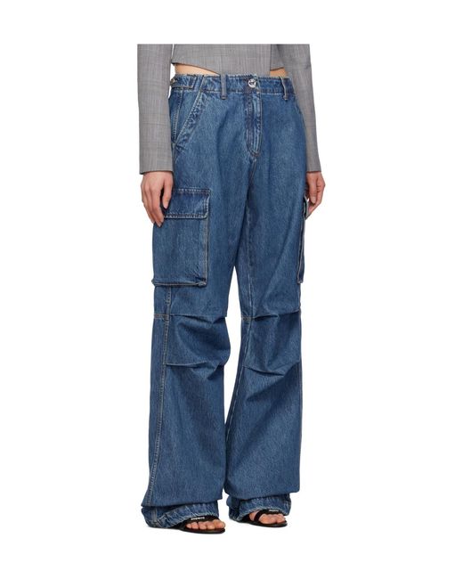 Coperni Blue Mid-Rise Cargo Jeans