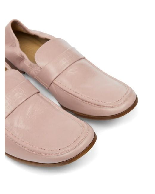 MM6 by Maison Margiela Pink Penny Strap Leather Ballet Flats