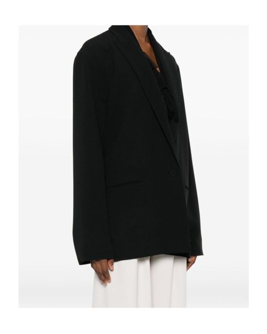 Alberta Ferretti Black Single Breasted Oversized Blazer