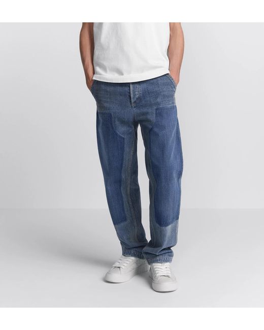 Dior Blue Homme Panelled Straight-Leg Jeans for men