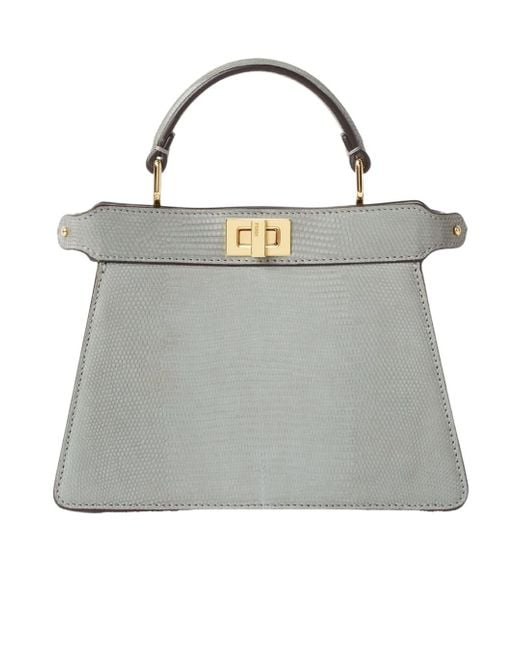 Fendi Gray Matcha Nubuck Lizard Bag