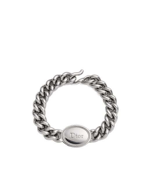 Dior White Médaillon Chain Link Bracelet for men