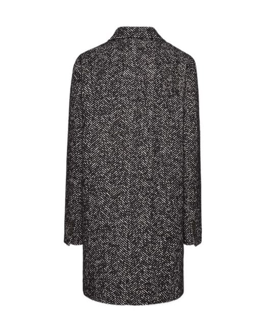 DSquared² Gray Single-Breasted Herringbone Coat