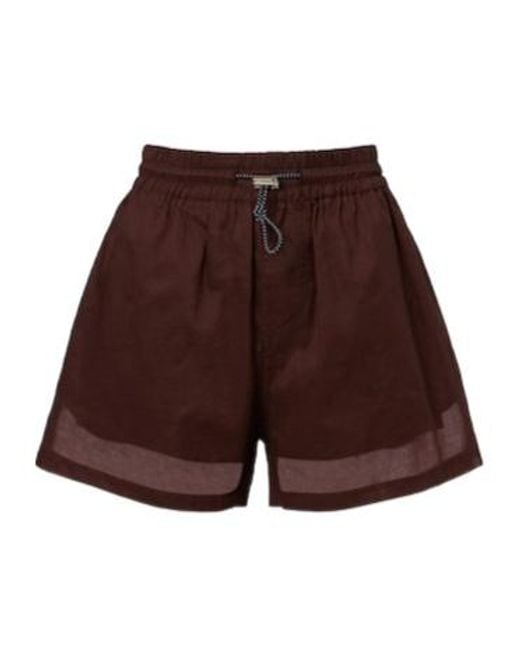 Plan C Purple Cotton Organza Shorts