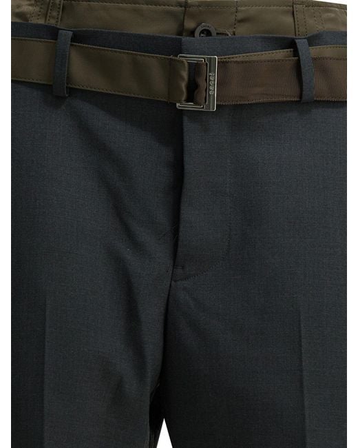 Sacai Black Buckle Detailed Shorts