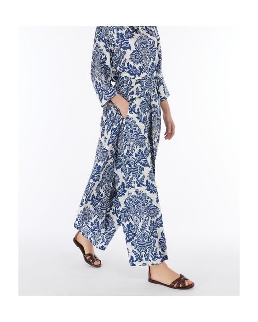 Max Mara Blue 'S Merano All-Over Printed Pants