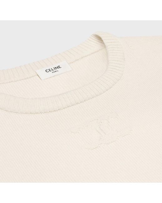 Céline White Crew Neck Sweater