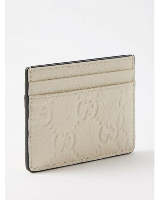 Gucci White Gg Emblem Card Case
