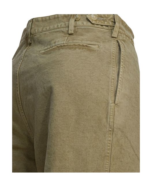 Auralee Green Casual Pants With Belt Loops for men