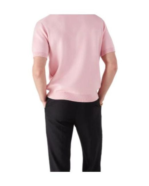 Casablanca Pink Double Face Short Sleeve Polo Shirt