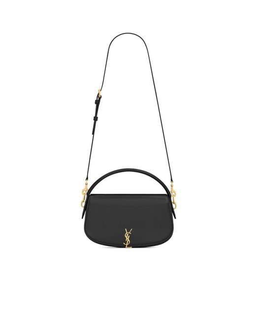 Saint Laurent White Voltaire Logo Plaque Shoulder Bag